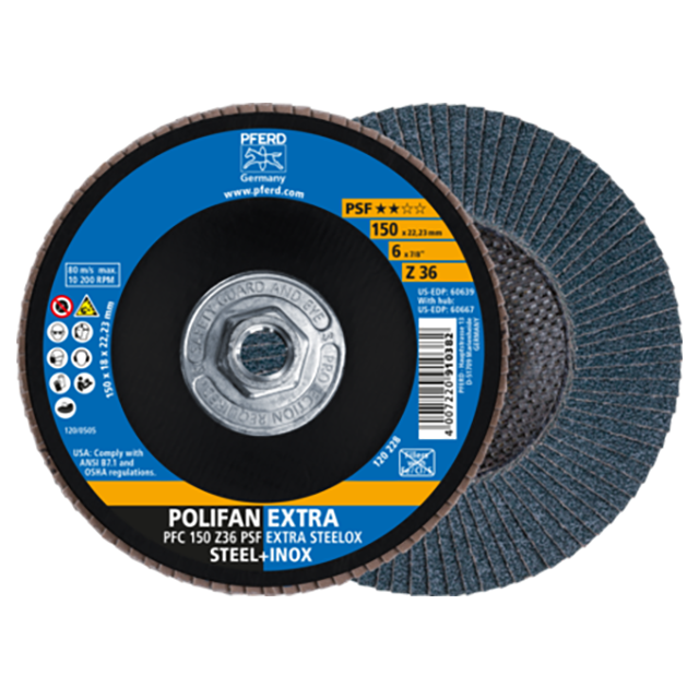Pferd 69300868 | 60667 6" Diameter x 36 Grit Zirconia Flap Disc