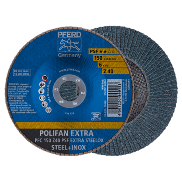 Pferd 69300869 | 60668 6" Diameter x 40 Grit Zirconia Flap Disc