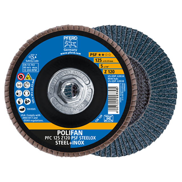 Pferd 69300874 | 63038 5" Diameter x 120 Grit Zirconia Flap Disc