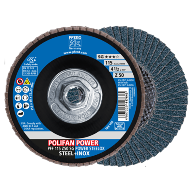 Pferd 64556 | 64556 4-1/2" Diameter x 50 Grit Zirconia Flap Disc