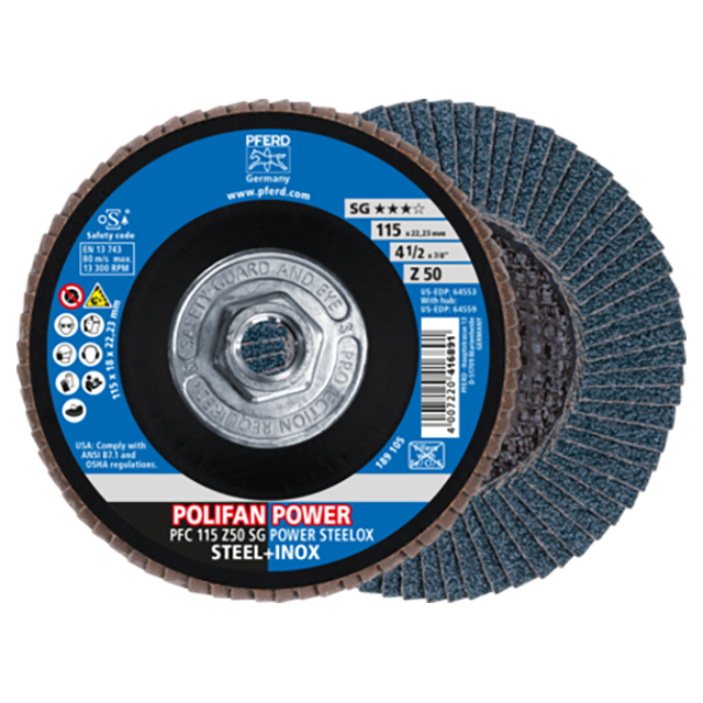 Pferd 69301044 | 64559 4-1/2" Diameter x 50 Grit Zirconia Flap Disc