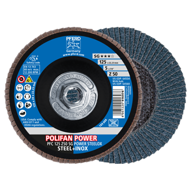 Pferd 69301045 | 64560 5" Diameter x 50 Grit Zirconia Flap Disc