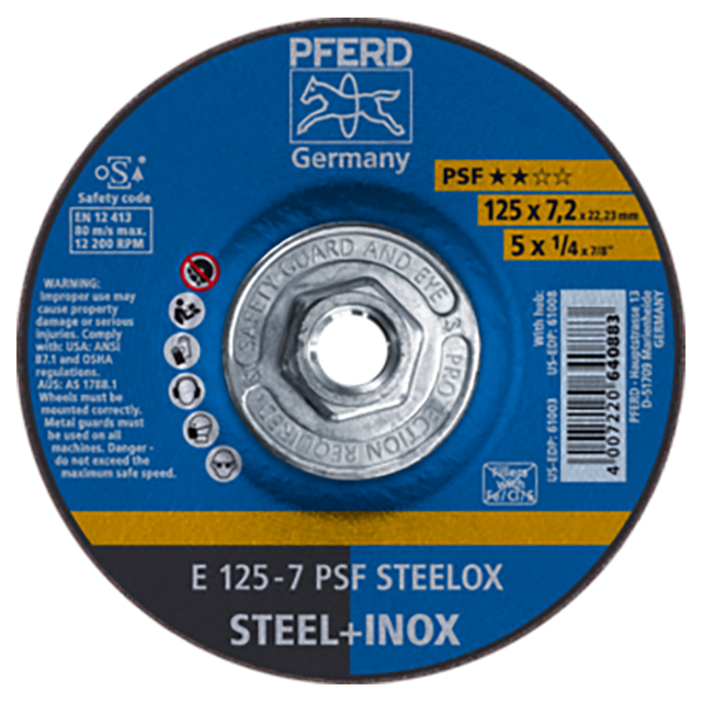 Pferd 69901180 | 61008 5" Diameter x 1/4" Width Aluminum Oxide Grinding Wheel