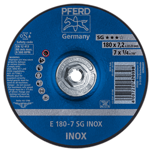 Pferd 69901188 | 61110 7" Diameter x 1/4" Width Aluminum Oxide Grinding Wheel
