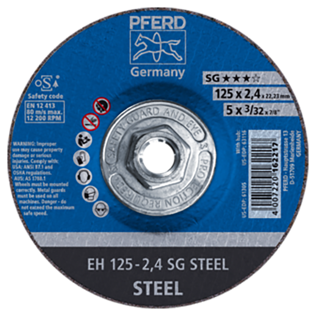 Pferd 69901272 | 63116 5" Diameter x 3/32" Width Aluminum Oxide Cutoff Wheel