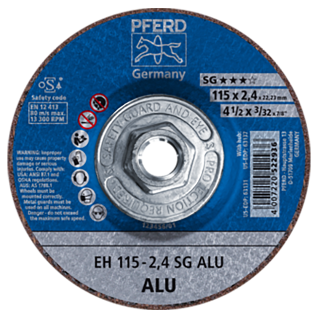 Pferd 69901279 | 63137 4-1/2" Diameter x 3/32" Width Aluminum Oxide Cutoff Wheel