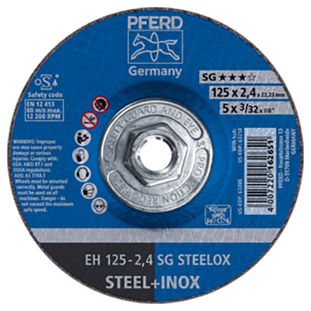 Pferd 69901287 | 63214 5" Diameter x 3/32" Width Aluminum Oxide Cutoff Wheel