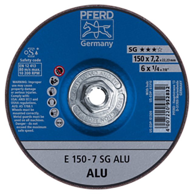 Pferd 69901715 | 61310 6" Diameter x 1/4" Width Aluminum Oxide Grinding Wheel