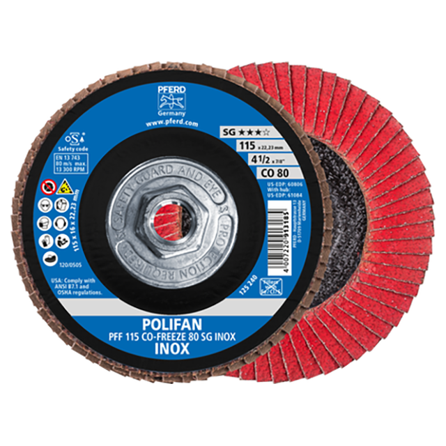 Pferd 69902559 | 61084 4-1/2" Diameter x 80 Grit Ceramic Flap Disc