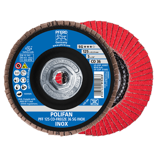 Pferd 69902560 | 61085 5" Diameter x 36 Grit Ceramic Flap Disc