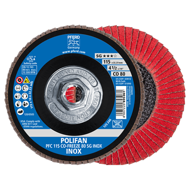 Pferd 69902565 | 61090 4-1/2" Diameter x 80 Grit Ceramic Flap Disc