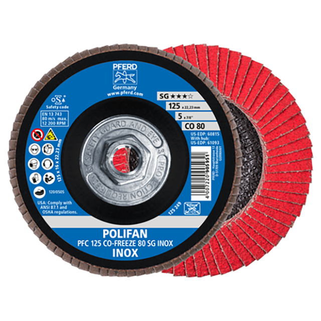 Pferd 69902568 | 61093 5" Diameter x 80 Grit Ceramic Flap Disc