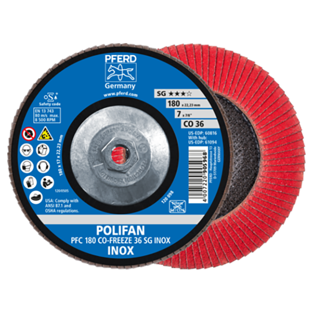 Pferd 69902569 | 61094 7" Diameter x 36 Grit Ceramic Flap Disc