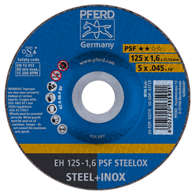 Pferd 69902574 | 63719 5" Diameter x 0.045" Width Aluminum Oxide Cutoff Wheel