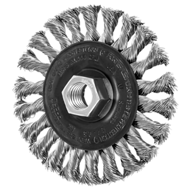 Pferd 79152295 | 82295P 4" Diameter x 1/2" Width Stainless Steel Cable Knot Wheel Brush