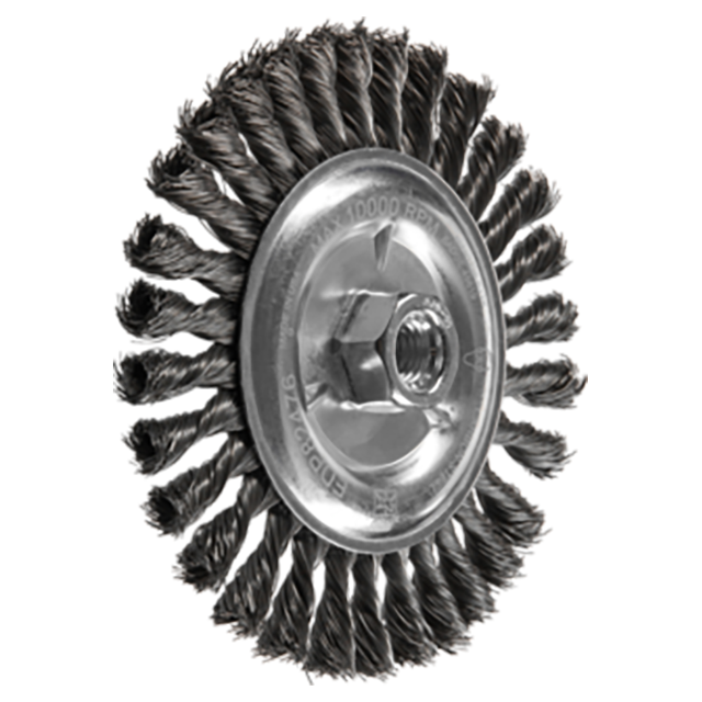 Pferd 79152476 | 82476P 6" Diameter x 1/2" Width Carbon Steel Knot Wire Wheel Brush