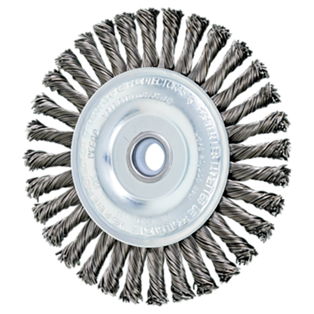 Pferd 79182193 | 82193 4" Diameter x 3/16" Width Carbon Steel Stringer Bead Wheel Brush