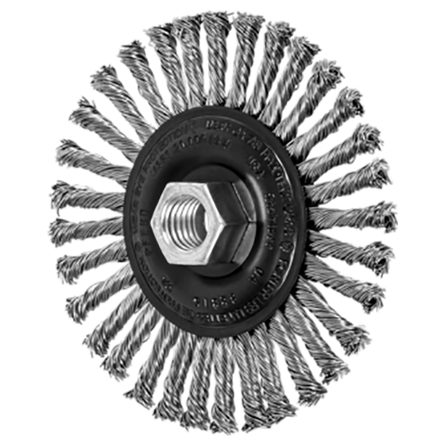 Pferd 79182315 | 82315 4" Diameter x 3/16" Width Stainless Steel Stringer Bead Wheel Brush