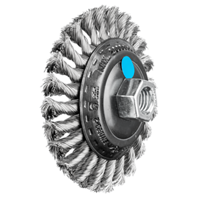 Pferd 79182317 | 82317 4" Diameter x 1/2" Width Stainless Steel Knot Wire Wheel Brush