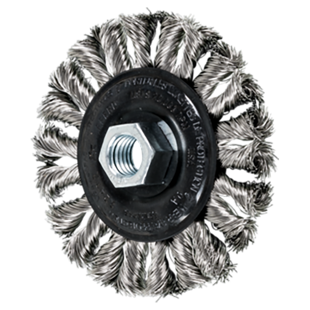 Pferd 79182412 | 82412 4" Diameter x 5/8" Width Stainless Steel Knot Wheel Brush
