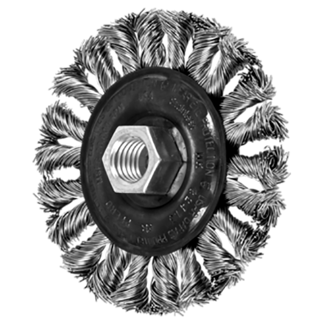 Pferd 79182413 | 82413 4" Diameter x 5/8" Width Stainless Steel Knot Wheel Brush