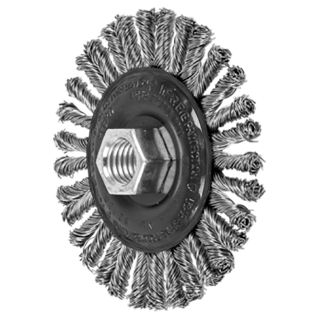 Pferd 79182420 | 82420 4" Diameter x 3/16" Width Stainless Steel Stringer Bead Wheel Brush
