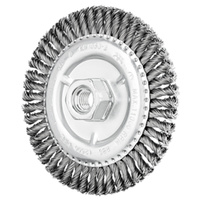 Pferd 79182483 | 82483 4-7/8" Diameter x 3/16" Width Carbon Steel Stringer Bead Wheel Brush