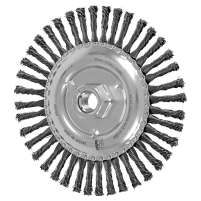 Pferd 79182486 | 82486 6" Diameter x 3/16" Width Carbon Steel Stringer Bead Wheel Brush