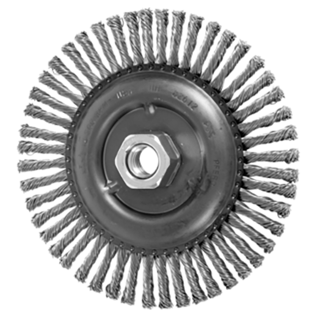 Pferd 79182612 | 82612 6" Diameter x 3/16" Width Stainless Steel Stringer Bead Wheel Brush