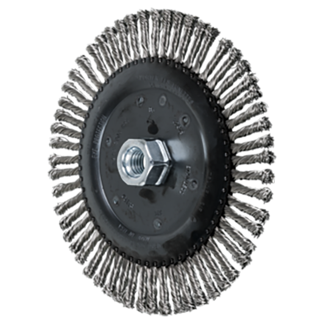 Pferd 79182619 | 82619 6-7/8" Diameter x 3/16" Width Stainless Steel Stringer Bead Wheel Brush