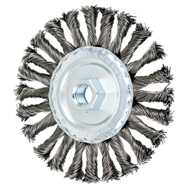 Pferd 79182684 | 82684 5" Diameter x 1/2" Width Carbon Steel Knot Wire Wheel Brush