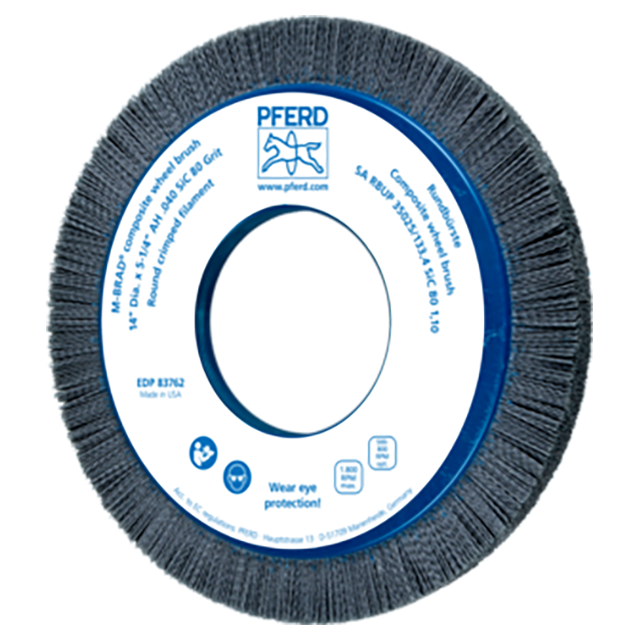 Pferd 79183762 | 83762 14" Diameter x 80 Grit Silicon Carbide Composite Wheel Brush