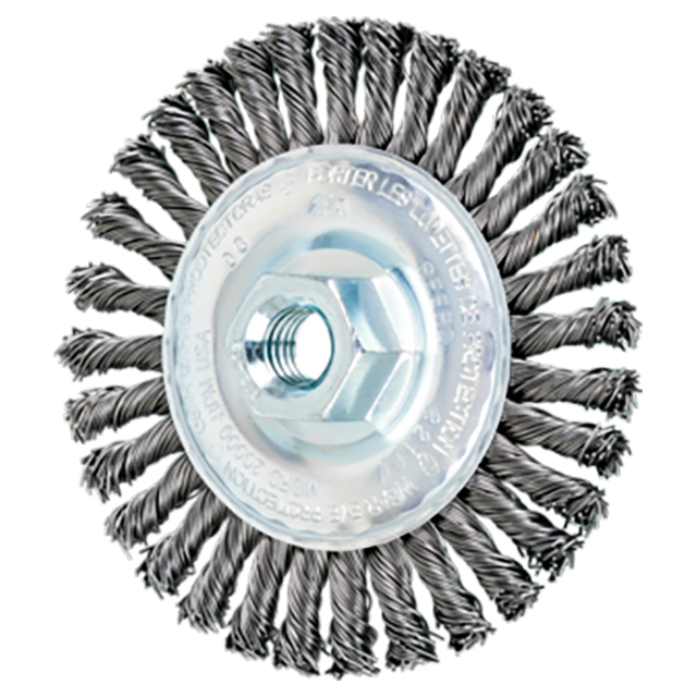 Pferd 79184826 | 82187P 4" Diameter x 3/16" Width Carbon Steel Stringer Bead Wheel Brush