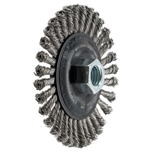 Pferd 79184831 | 82307P 4" Diameter x 3/16" Width Stainless Steel Stringer Bead Wheel Brush