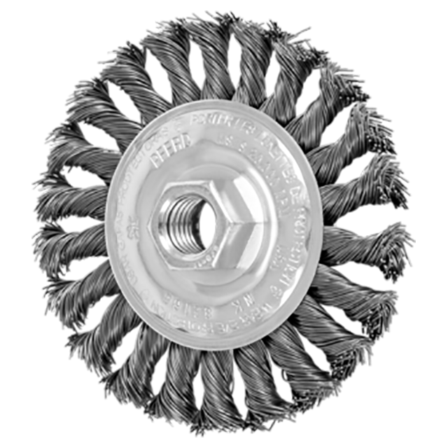 Pferd 79184844 | 82166P 4" Diameter x 1/2" Width Carbon Steel Cable Knot Wheel Brush