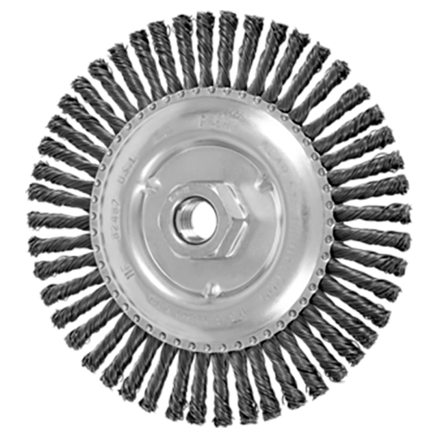 Pferd 79184877 | 82487P 6" Diameter x 3/16" Width Carbon Steel Stringer Bead Wheel Brush