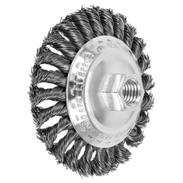 Pferd 79184966 | 82202P 4" Diameter x 1/2" Width Carbon Steel Knot Wire Wheel Brush