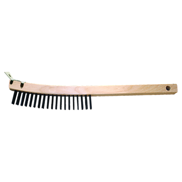 Pferd 79185003 | 85003 13-3/4" OAL x 6-1/4" Width Carbon Steel Curved Handle Scratch Brush