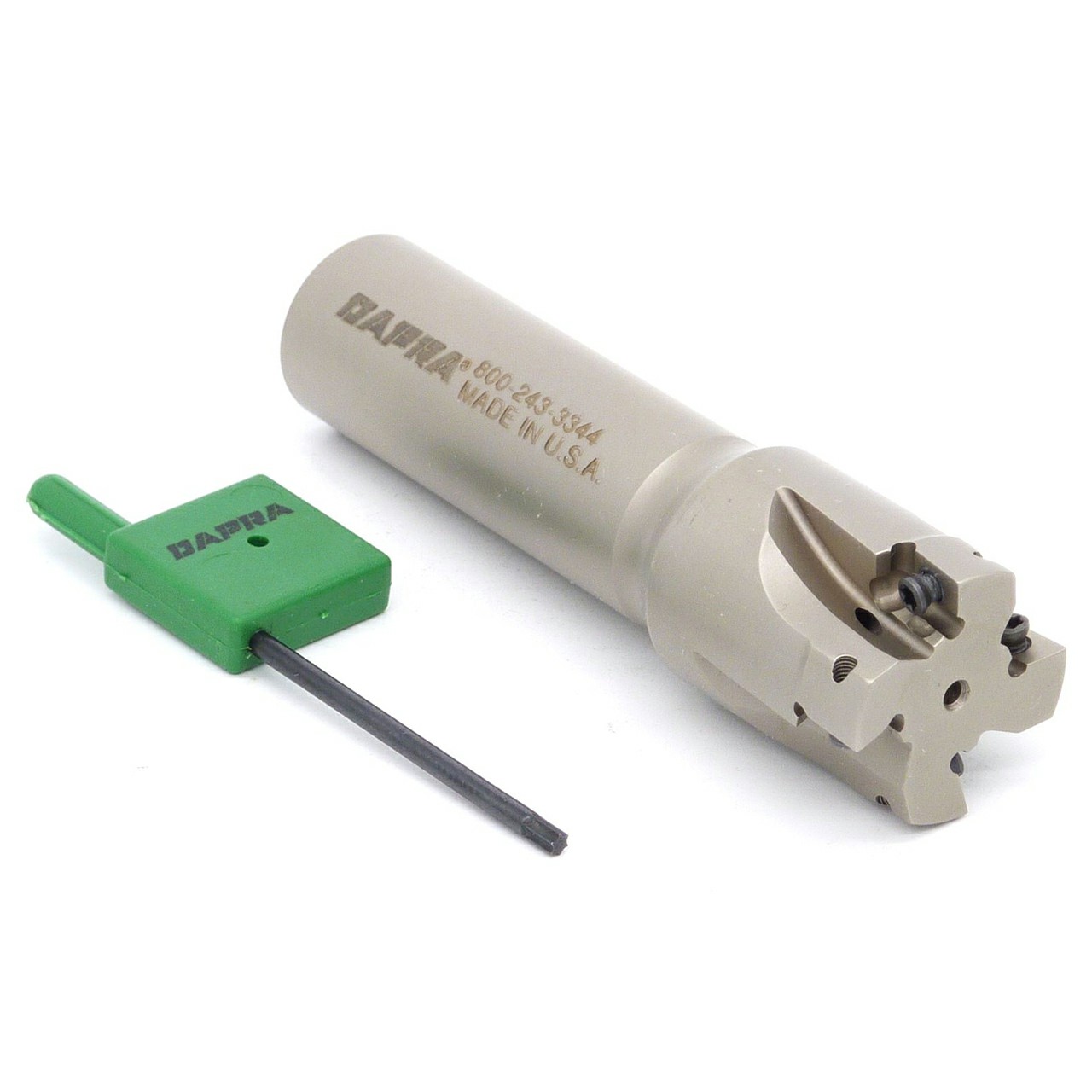 Dapra 20160C | SSEM1000-0750-R35-4C 1.000" Diameter x 10.00mm Insert Size x 3.500" OAL 4 Edge Steel Square Shoulder End Mill