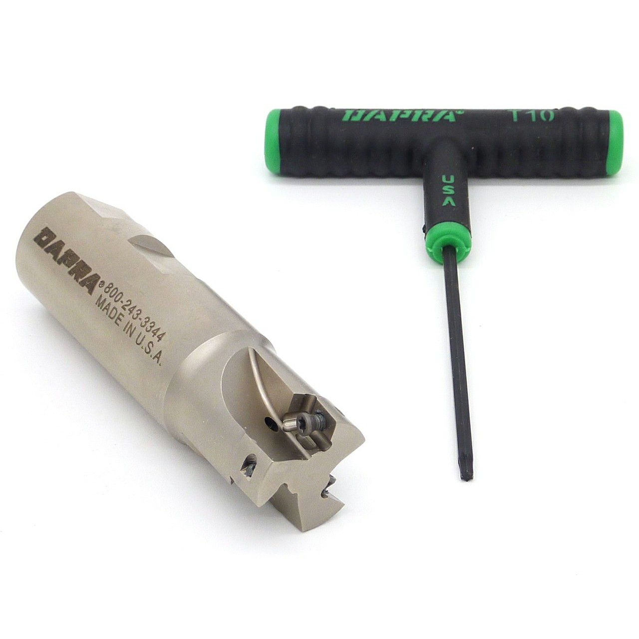 Dapra 20169 | SSEM1000-1000-R45-3SC 1.000" Diameter x 12.00mm Insert Size x 3.280" OAL 3 Edge Steel Square Shoulder End Mill