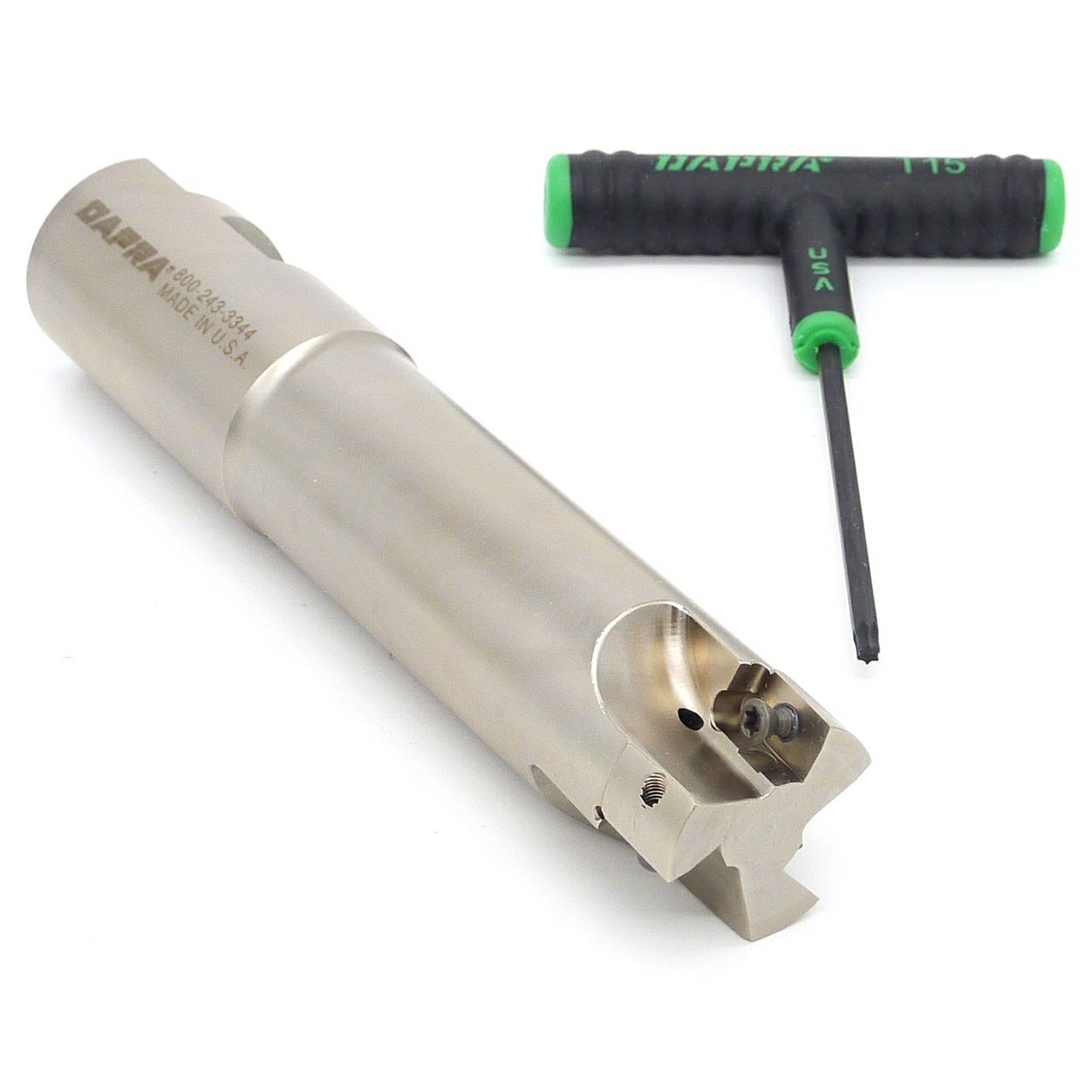 Dapra 20780C | CC-SSER1250-4000-R55-3C 1.250" Diameter x 16.00mm Insert Size x 6.280" OAL 3 Edge Carbide Core Square Shoulder End Mill