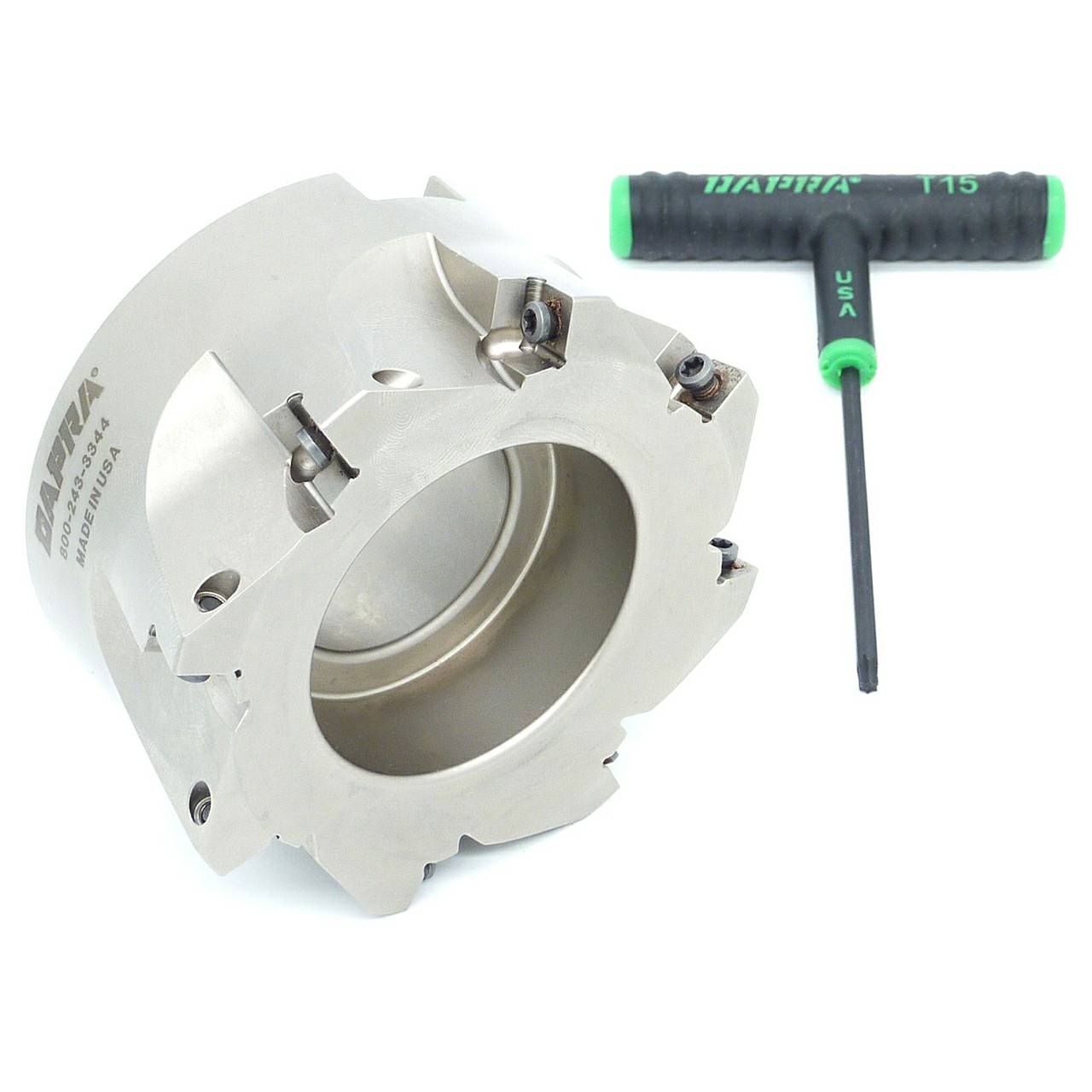 Dapra 60740 | HFSM400-150-R4-8 4.000" Diameter x RF12 Size x 82.000" OAL 8 Edge Heavy-Feed End Mill