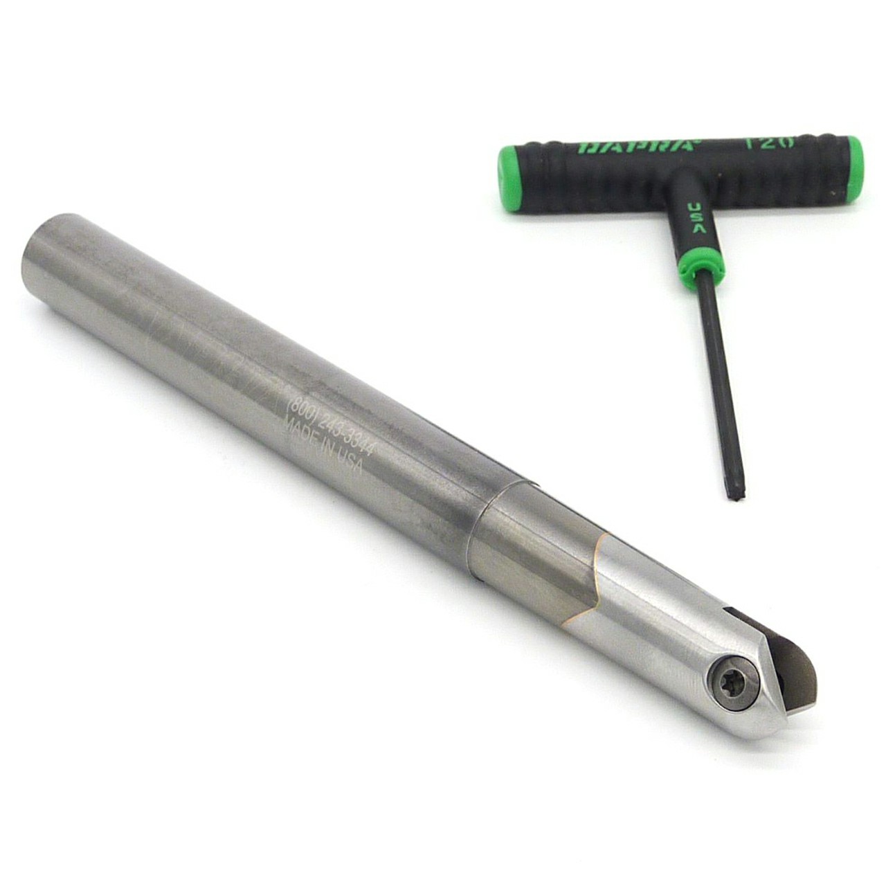 Dapra 41525 | SC-SBNEM-0750-7500-SS 0.750" Diameter x 0.750" Insert Size x 7.500" OAL 2 Edge Solid Carbide Ball Nose End Mill