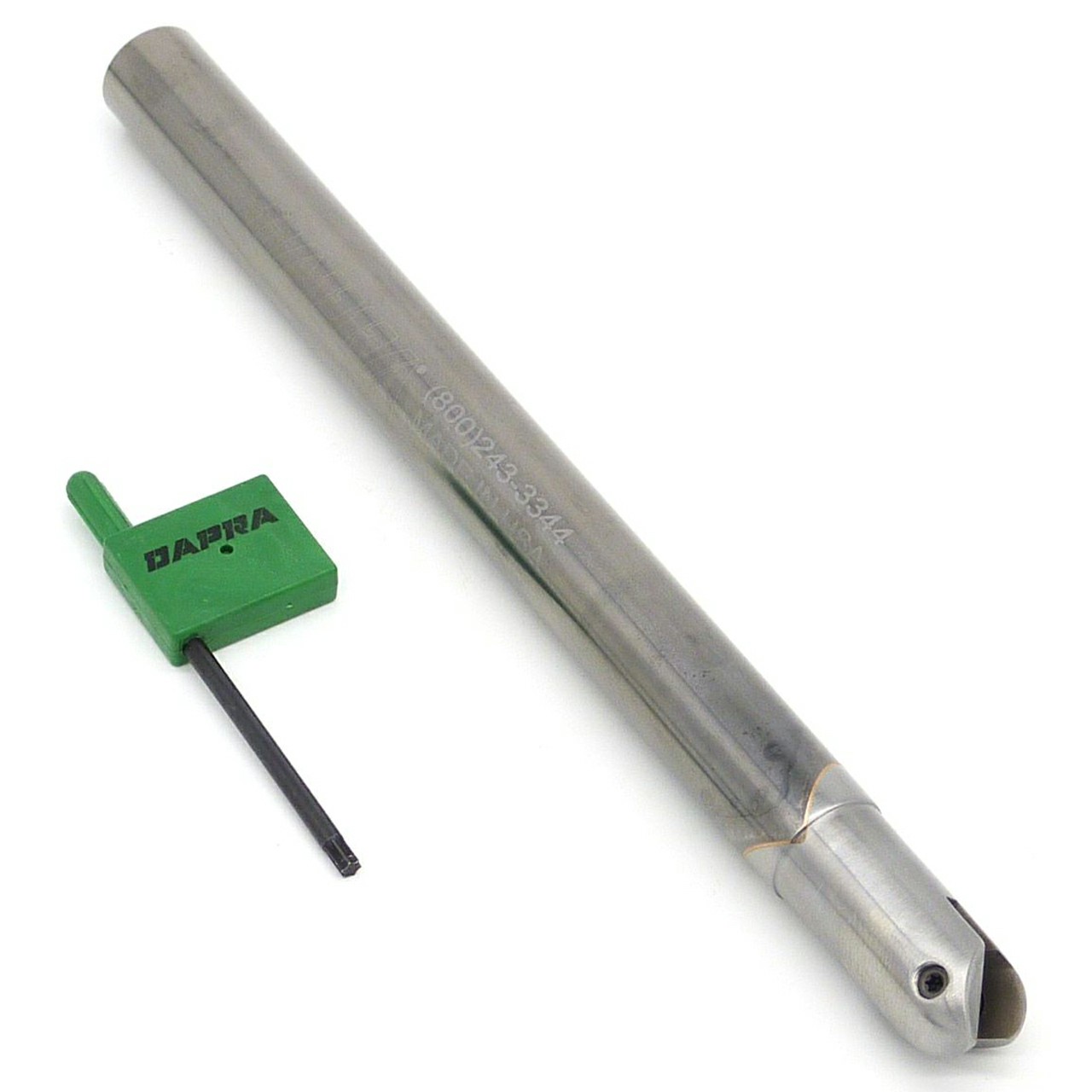Dapra 41529 | SC-SBNEM-0750-9000-SS-18MM 0.750" Diameter x 0.750" Insert Size x 9.000" OAL 2 Edge Solid Carbide Ball Nose End Mill
