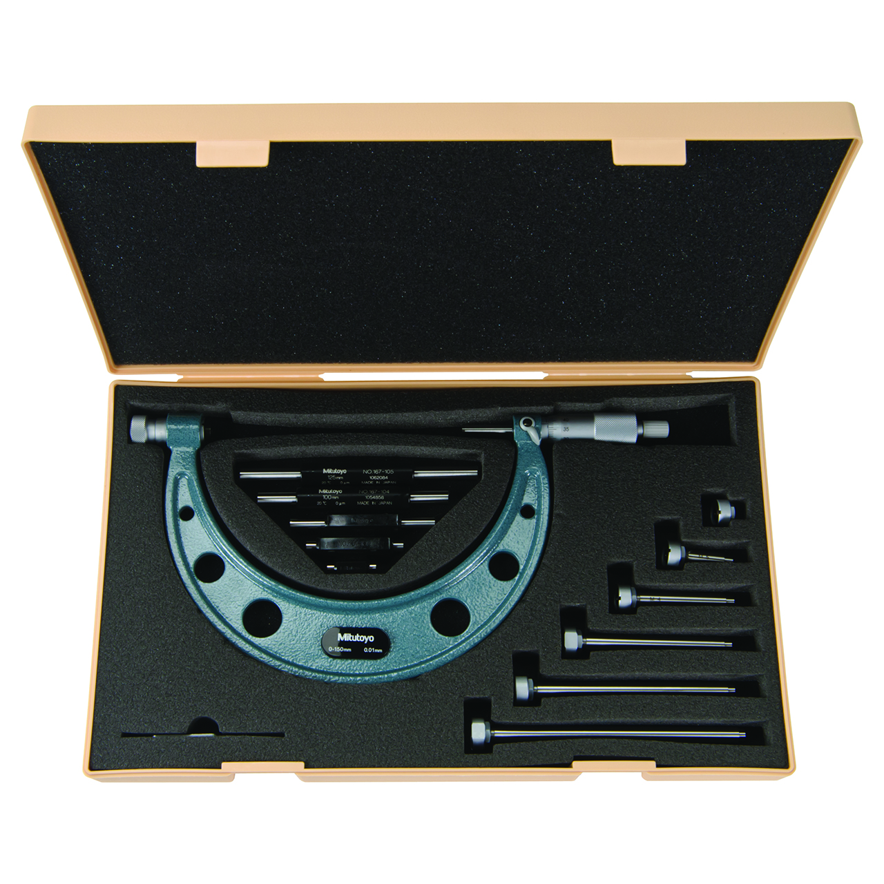 Mitutoyo 104-135A | 150.00mm Range Mechanical Interchangeable-Anvil Micrometer