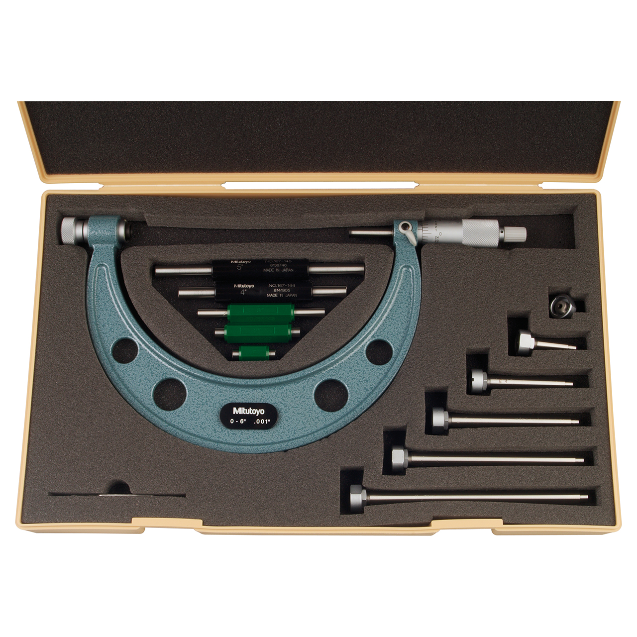 Mitutoyo 104-137 | 6" Range Mechanical Interchangeable-Anvil Micrometer