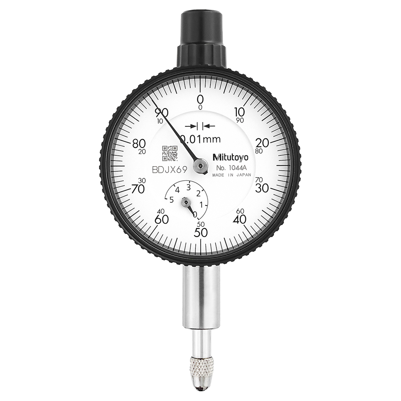 Mitutoyo 1044A | 0 - 5.00mm Range x 0-100 Reading White Dial Drop Indicator