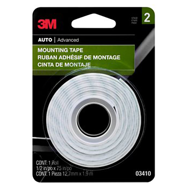 3M 7000144575 | 1905.00mm OAL x 0.500" OAW Black Plate Mounting Tape