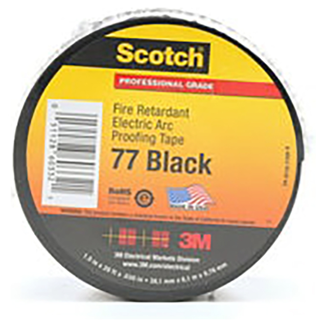 3M 7100004537 | 6.00mm OAL x 38.10mm OAW x 0.76mm Thickness Black Electrical Tape