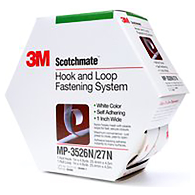 3M 7000052211 | 4.57mm OAL x 1.000" OAW White Hook & Loop Fasteners